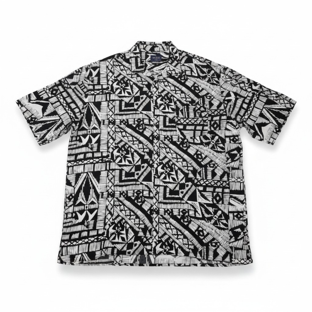 Nwt $25 Trust Men's 5x Short Sleeve Button Up Graphic Shirt Black & White